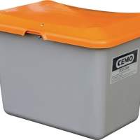 Grit container 200l without removal opening GRP L890xW600xH640mm grey/orange