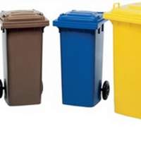 Large waste container 240l blue on low-pressure PE wheel D.200mm