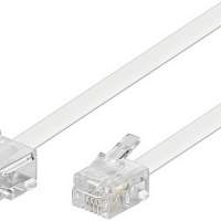 4-pin modular connection cable. 8P4C male-6P4C male, 6m white