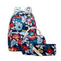 3-pieces set waterproof printed nylon shoulder backpack