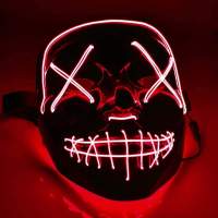 LED Leucht Grusel Maske rot - wie aus Purge steuerbar, für Halloween, Fasching & Karneval als Kostüm für Herren & Damen