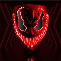 LED Venobat Maske als Halloween Kostüm - mit 3 Lichteffekten - rot