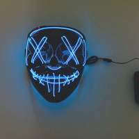 Neuheit EL Wire Glowing Ghost Mask LED Blinklicht maske für Halloween Scary Cosplay Masquerade Party Luminous Mask
